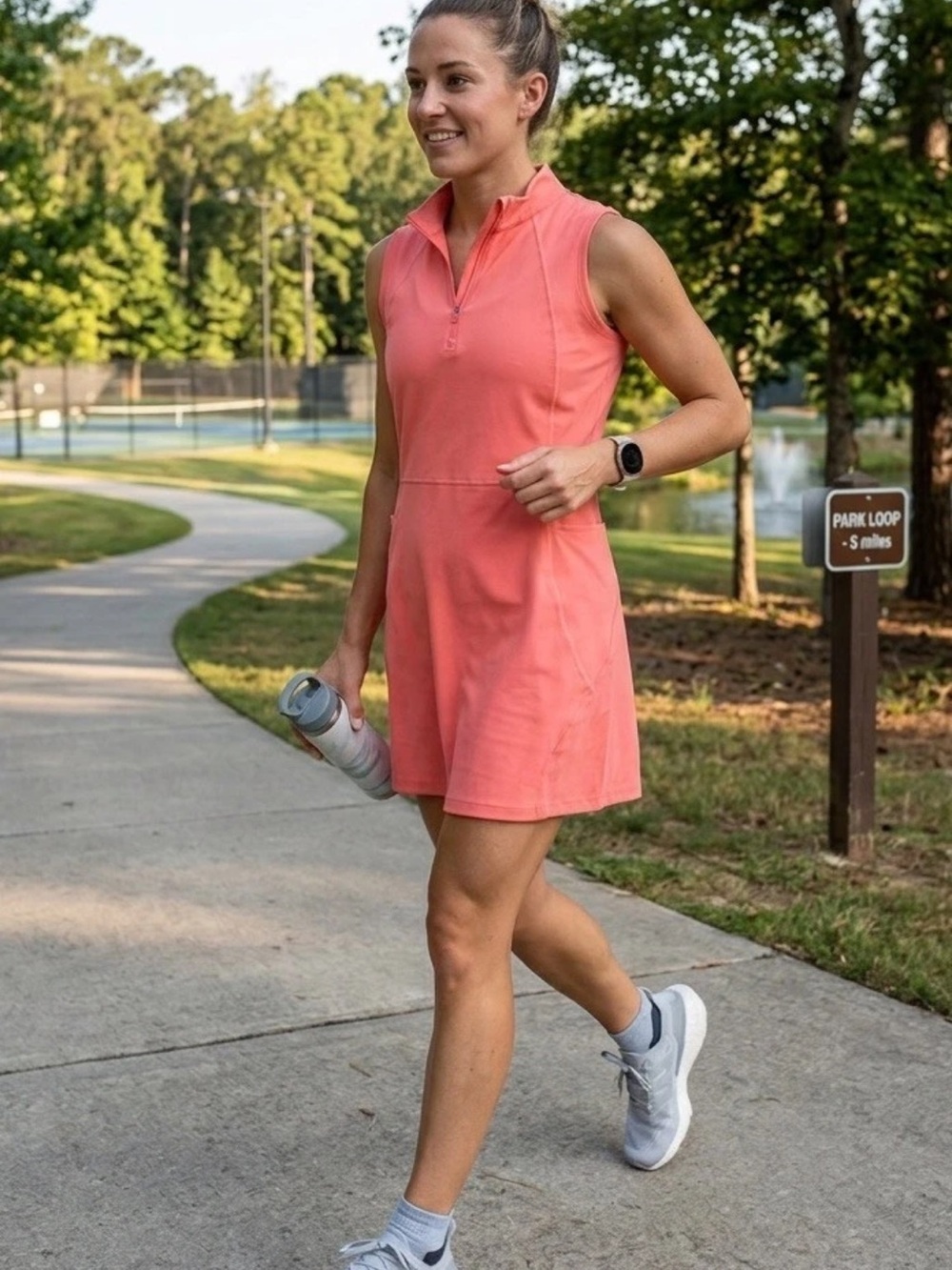 Danskin Coral Zip-Front Active Dress